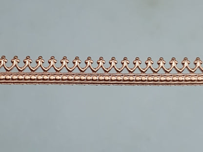 Gallery wire - bezel strip - crown pattern - 10 cm (3.9") strip