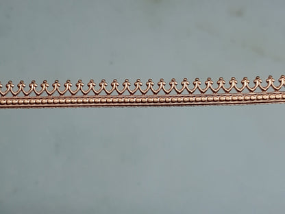 Gallery wire - bezel strip - crown pattern - 10 cm (3.9") strip