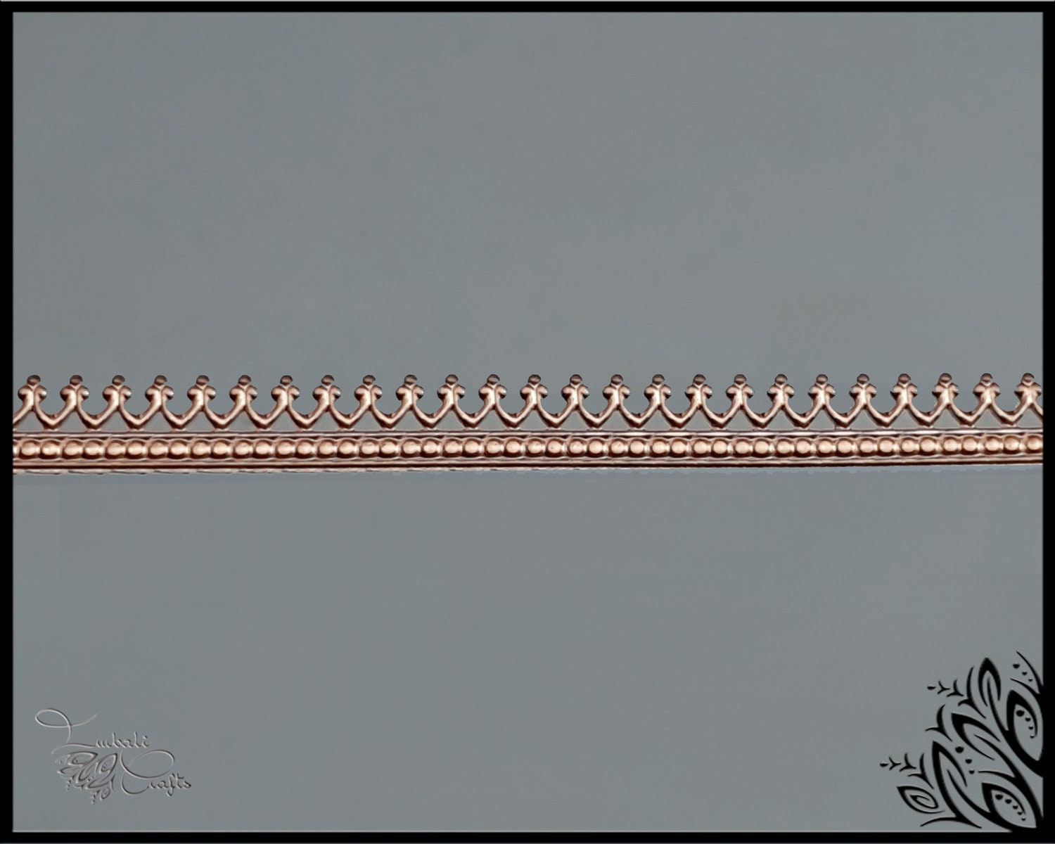 Gallery wire - bezel strip - crown pattern - 10 cm (3.9") strip