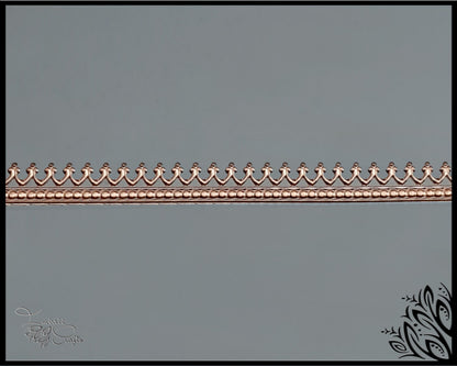 Gallery wire - bezel strip - crown pattern - 10 cm (3.9") strip