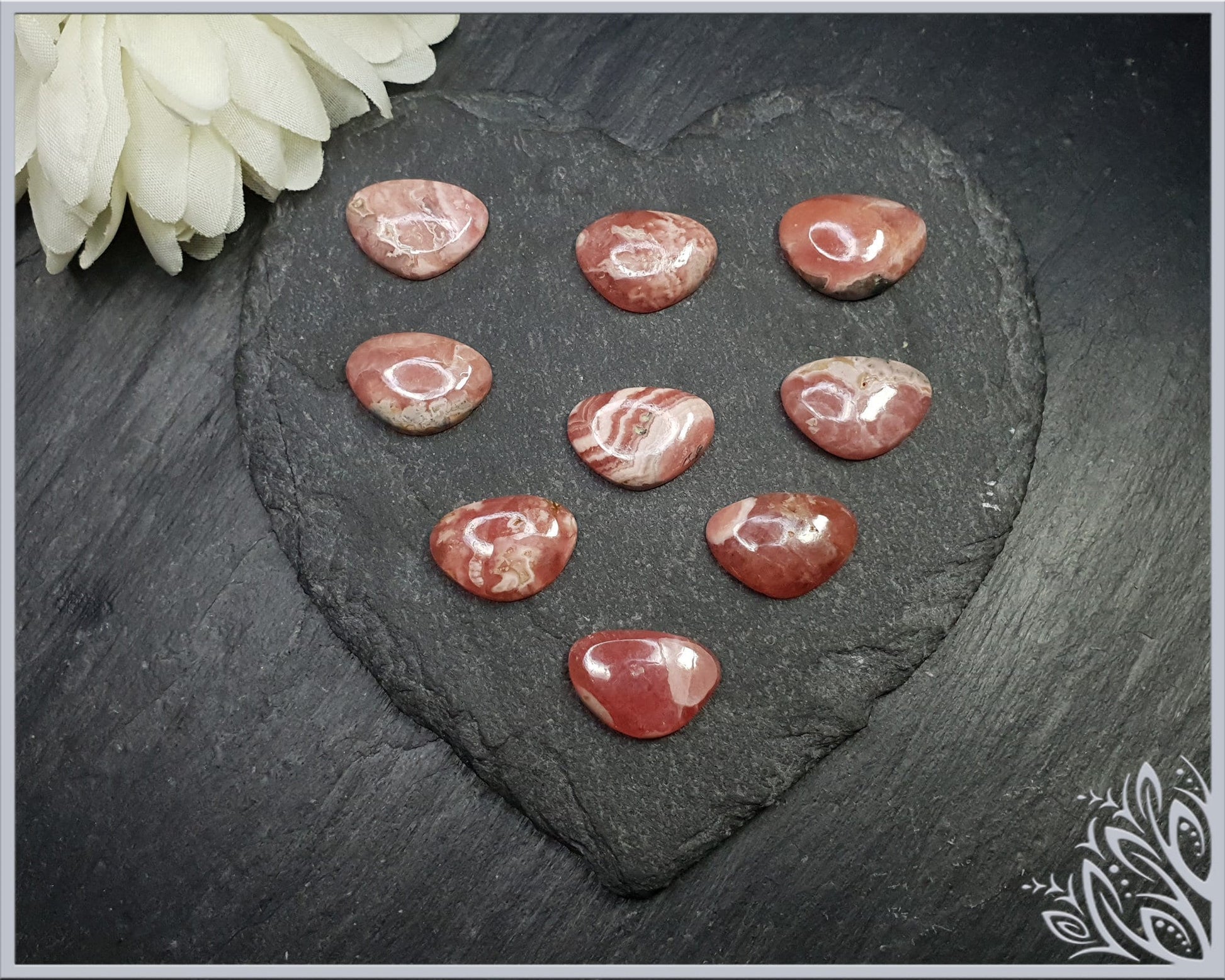 Rhodochrosite cabochon - pear - 20 mm