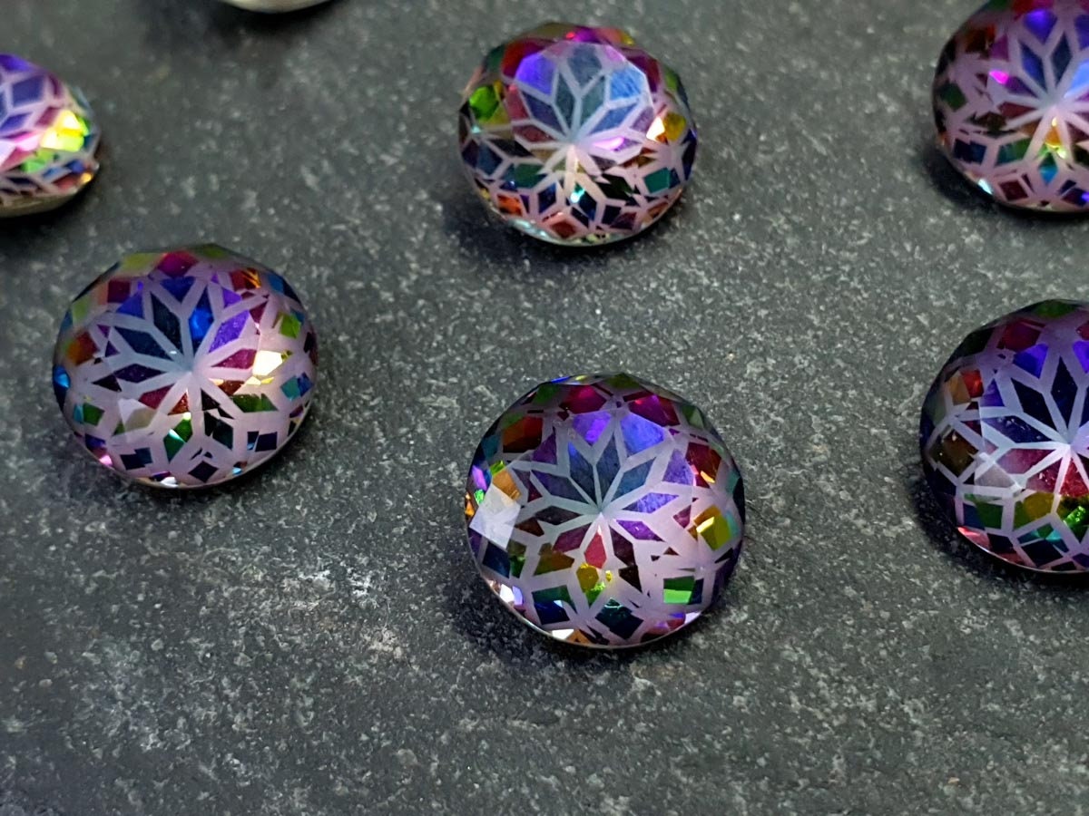 Glass crystal - round - 14 mm - Aurora