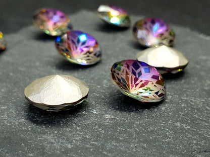 Glass crystal - round - 14 mm - Aurora