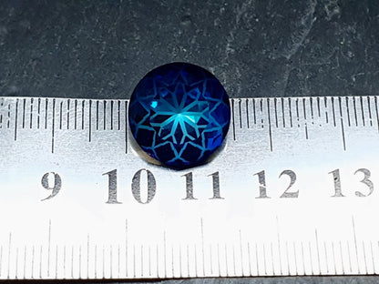 Glass crystal - round - 14 mm - indigo blue