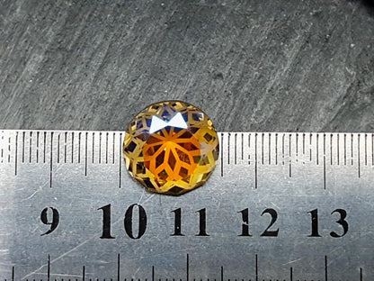 Glass crystal - round - 14 mm - Sunflower yellow