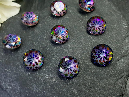 Glass crystal - round - 14 mm - Aurora