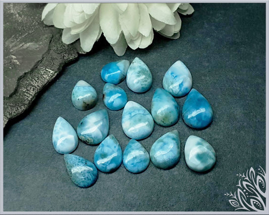 Larimar cabochon - pear - 16 to 22 mm