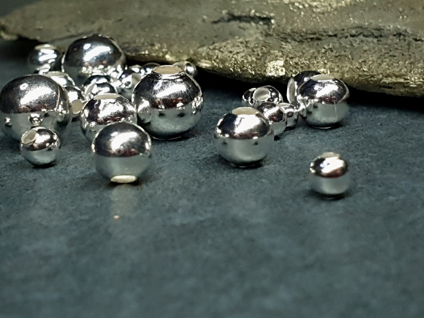 Silver plated beads