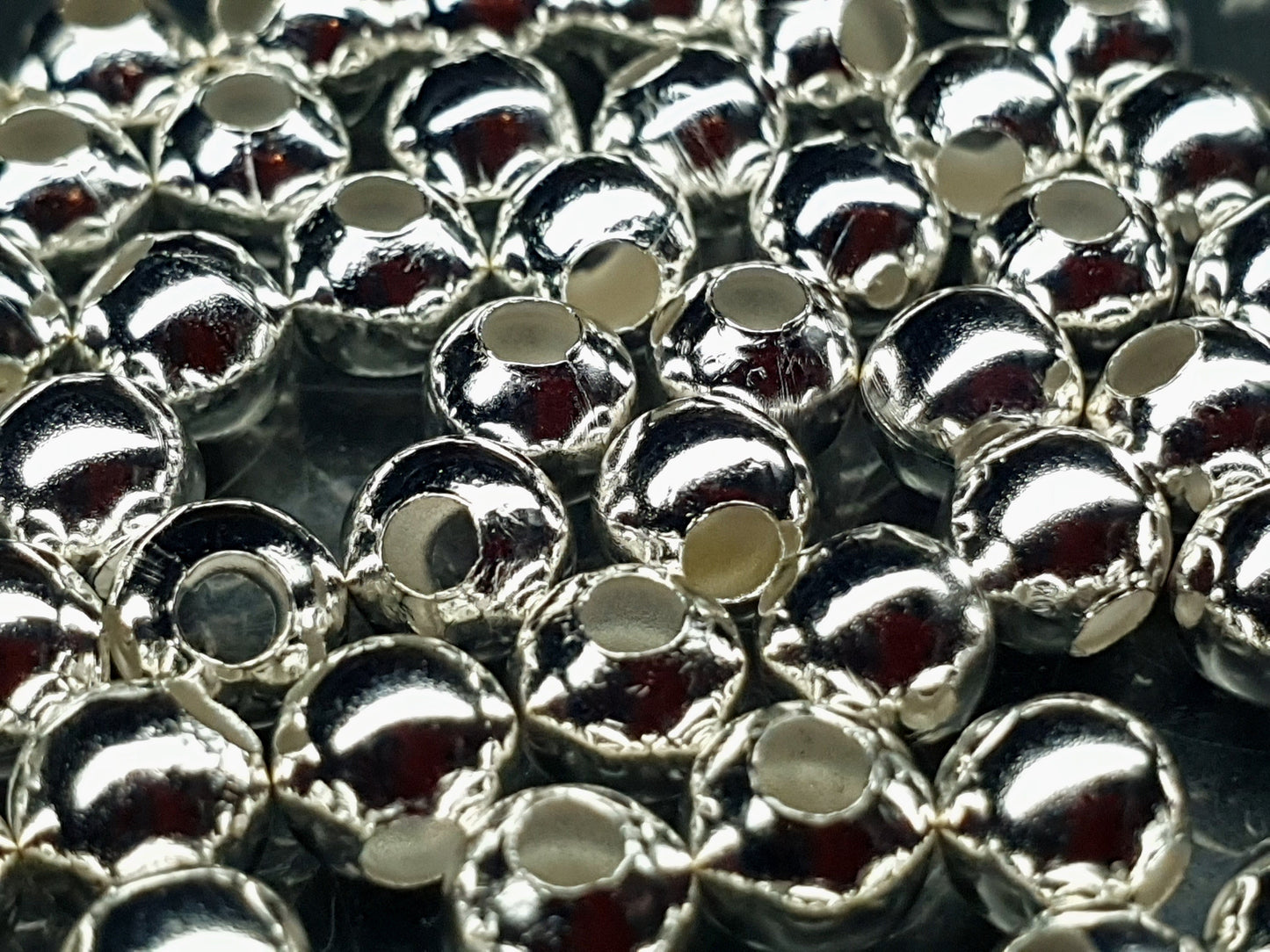 Silver plated beads