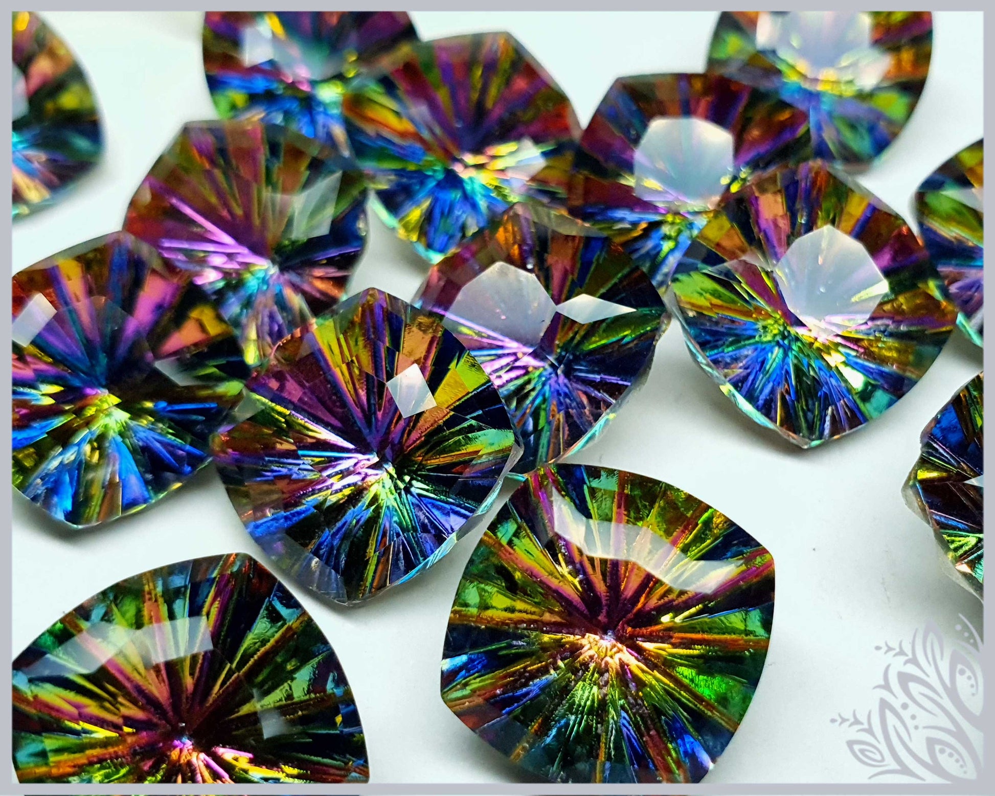 Glass crystal - square - 14 mm - Starburst purple galaxy