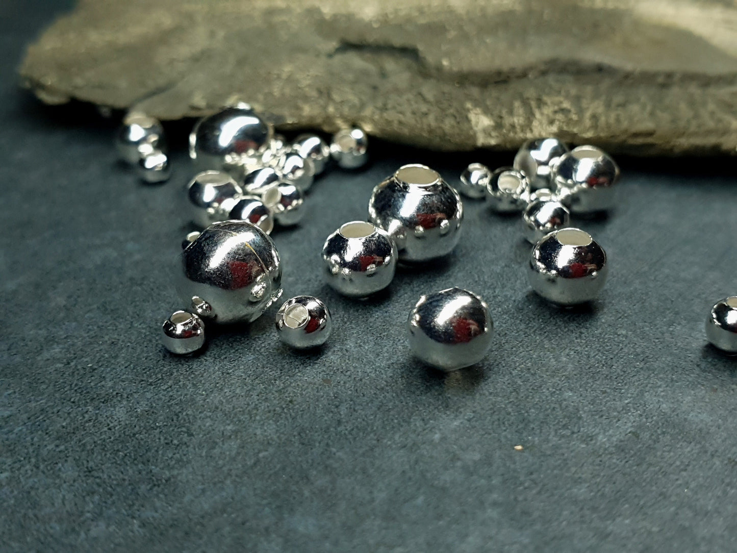 Silver plated beads