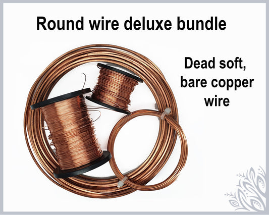 Round copper wire deluxe bundle - dead soft bare copper