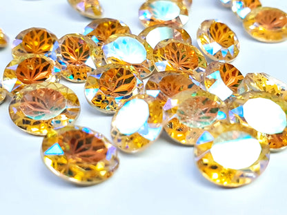 Glass crystal - oval - 10 x 8 mm - Sunflower yellow