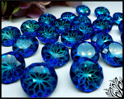 Glass crystal - round - 14 mm - indigo blue