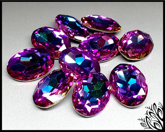 Glass crystal - Oval - 18 mm - Plum AB