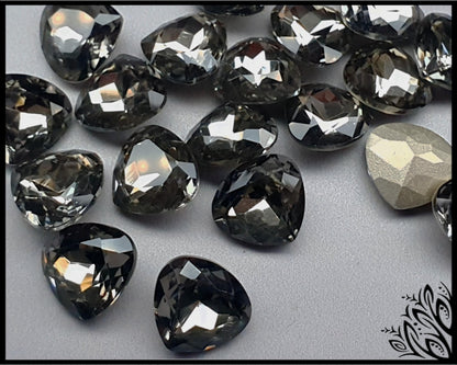 Glass crystal - Squat Pear - 13 mm - Black beauty