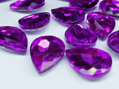 Glass crystal - Pear - 14 mm - Amethyst