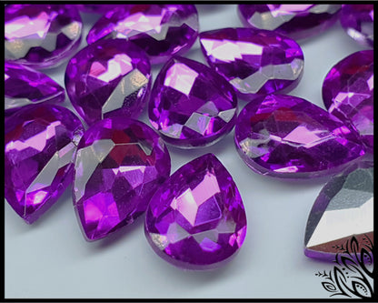 Glass crystal - Pear - 14 mm - Amethyst