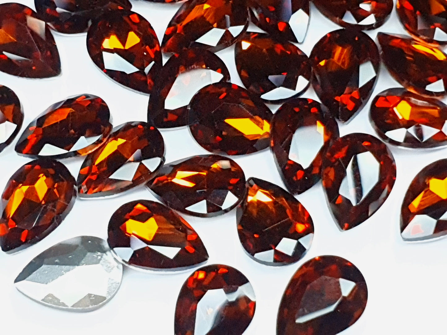 Glass crystal - Pear - 14 mm - Amber