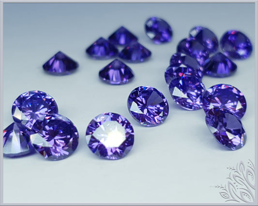 Cubic zirconia - Amethyst - 8 mm - round faceted cut