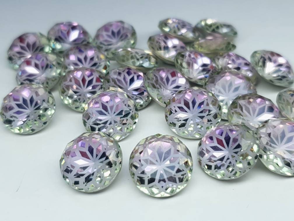 Glass crystal - round - 14 mm - Lavender