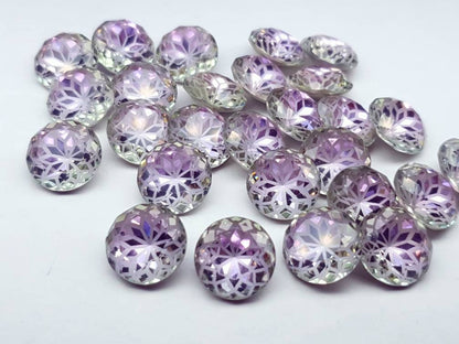 Glass crystal - round - 14 mm - Lavender