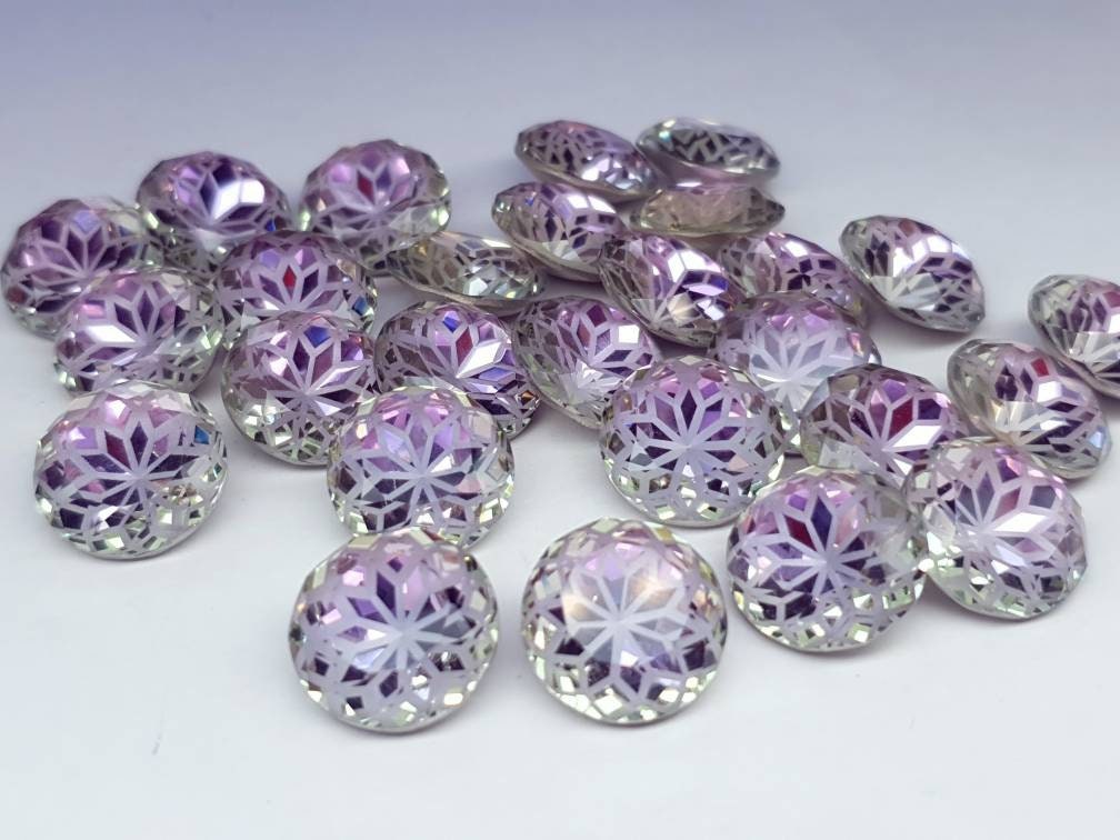 Glass crystal - round - 14 mm - Lavender