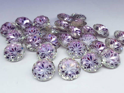 Glass crystal - round - 14 mm - Lavender