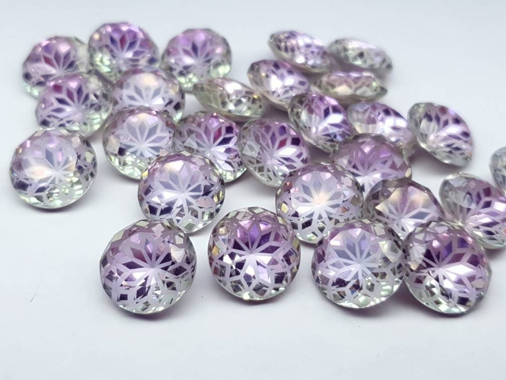 Glass crystal - round - 14 mm - Lavender