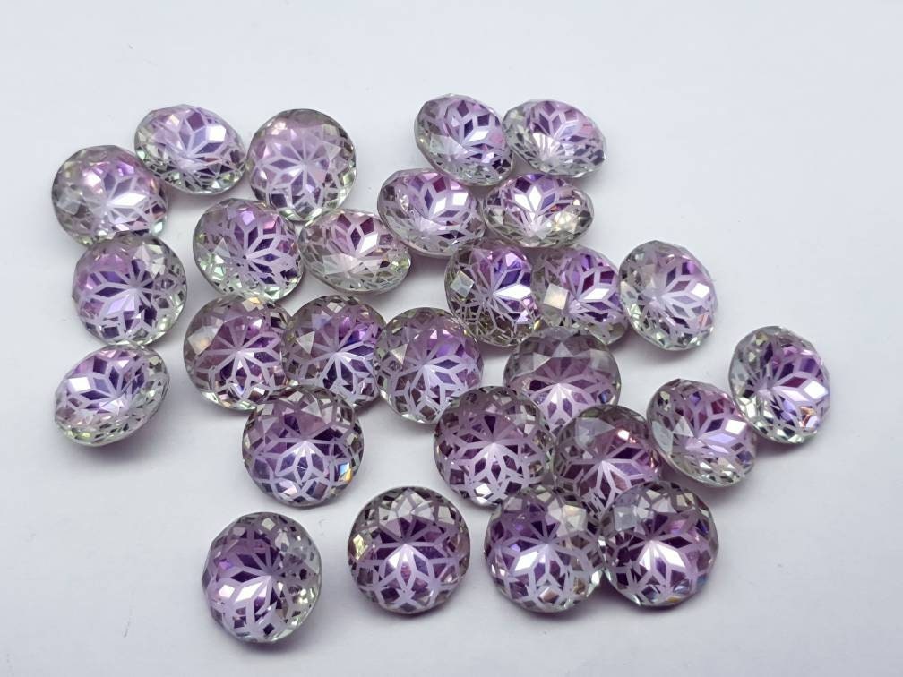 Glass crystal - round - 14 mm - Lavender