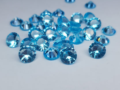 Cubic zirconia - Aquamarine - 8 mm - round faceted cut