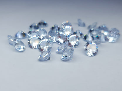 Cubic zirconia - Diamond - 8 mm - round faceted cut