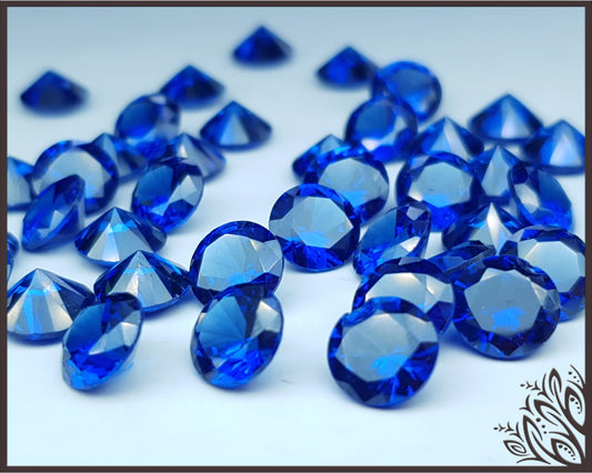 Cubic zirconia - Sapphire - 8 mm - round faceted cut