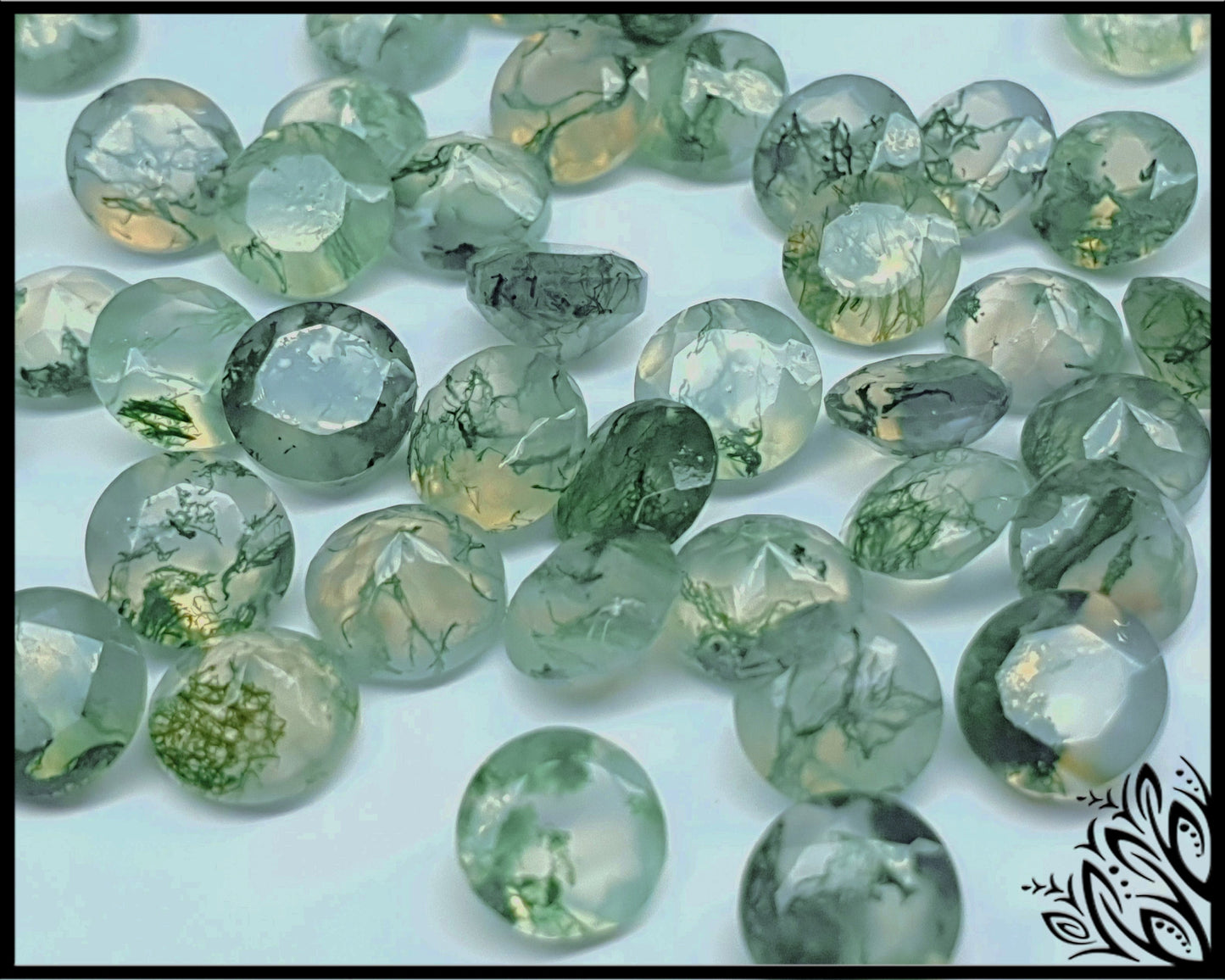 Moss agate - loose gemstone - various sizes - round faceted cut