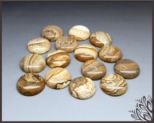 Picture jasper cabochon - round - 20 mm imbali crafts