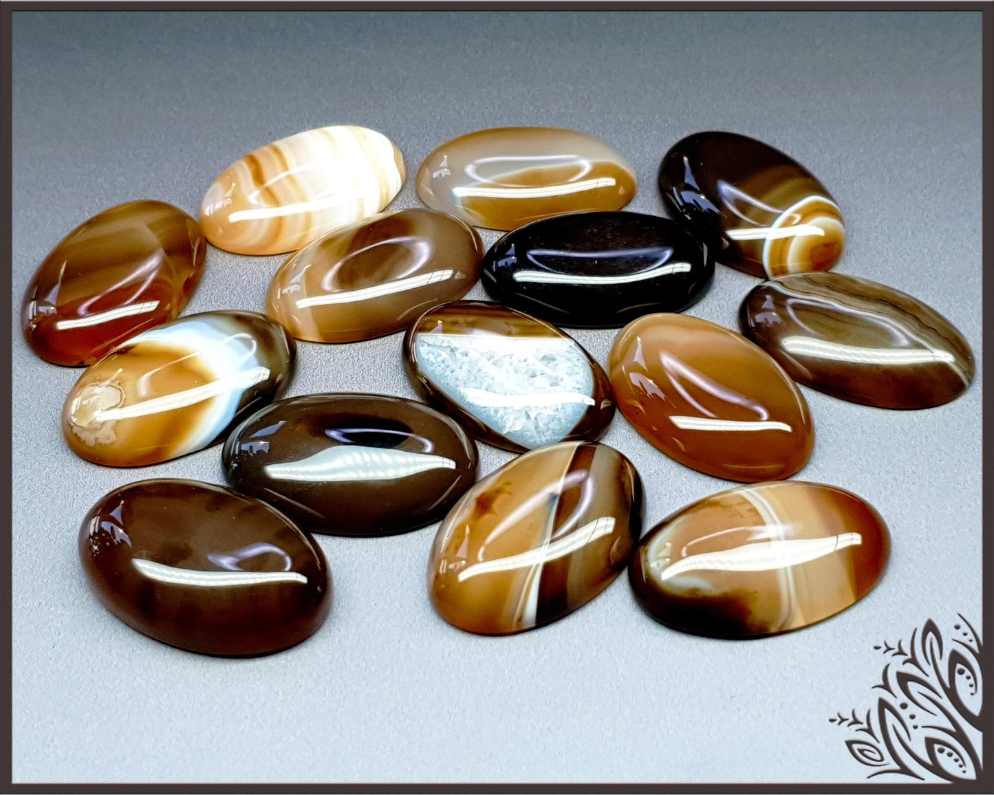 GSO045 - Agate - brown - 30x20 mm - oval imbali crafts