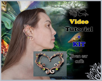 Kit + VIDEO Tutorial - Elven ear cuffs - wire weaving pattern