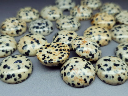 Dalmation jasper cabochon - round - 18 mm