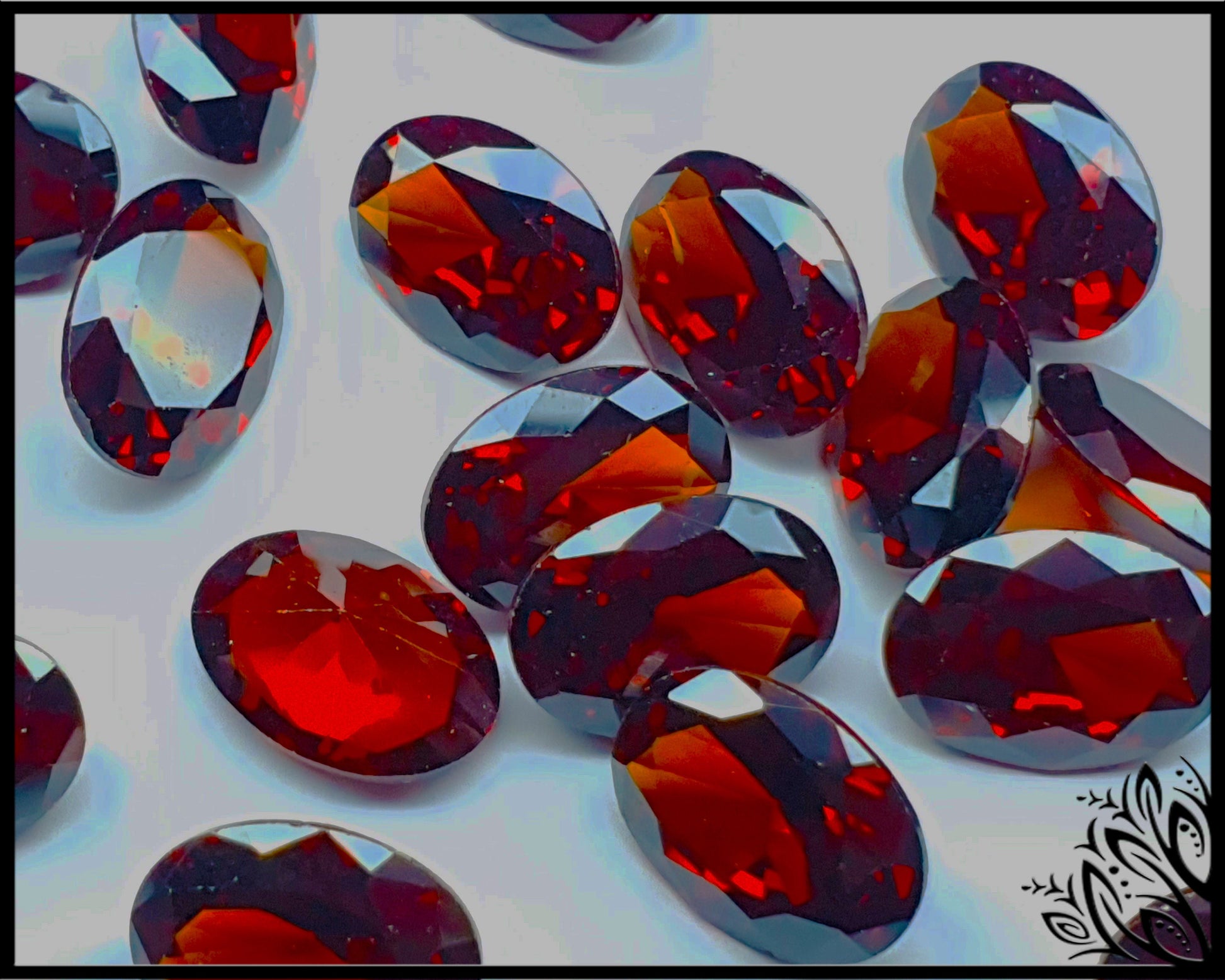 Oval 14 mm garnet cubic zirconia faceted