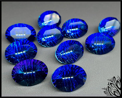 Glass crystal - Oval - 14 mm - Mystic blue