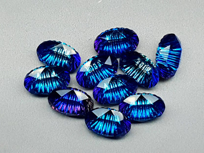 Glass crystal - Oval - 14 mm - Mystic blue