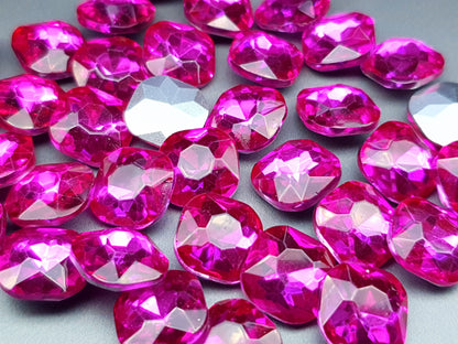 Glass crystal - rounded edge square - 12 mm - magenta