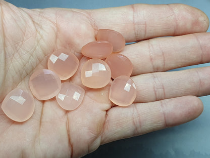 Rose quartz - puffy pear - 16 mm - pink