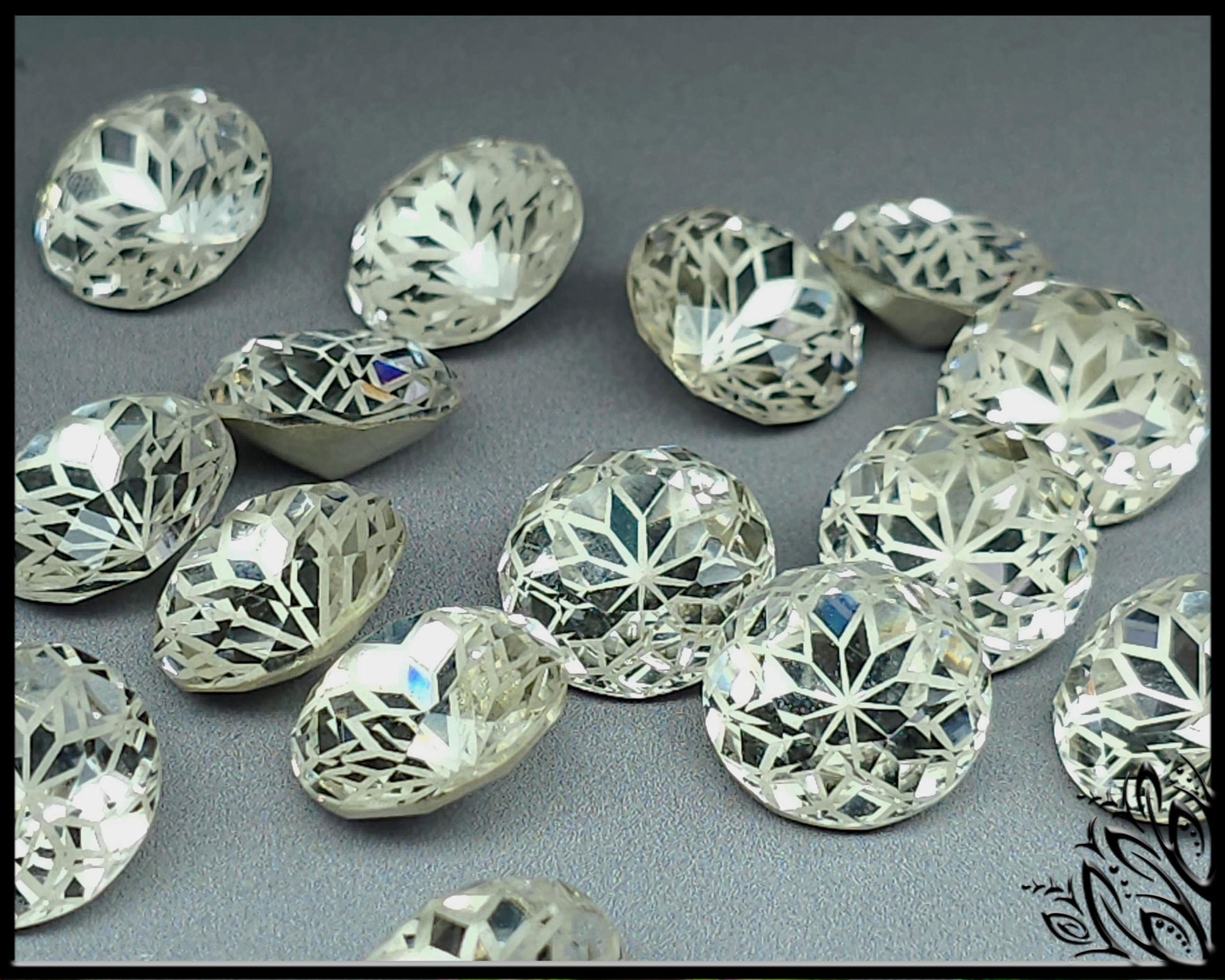 Glass crystal - round - 14 mm - Crystal white