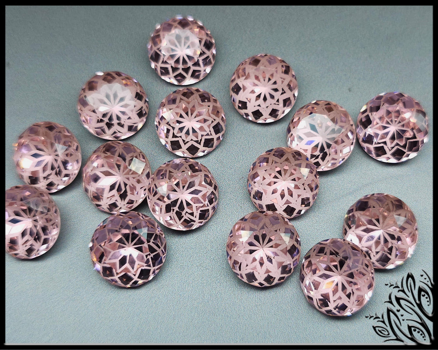 Glass crystal - round - 14 mm - Morganite pink