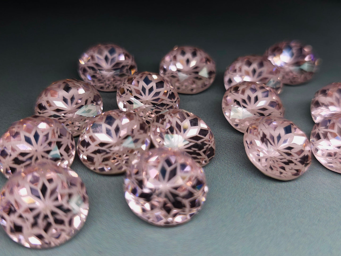 Glass crystal - round - 14 mm - Morganite pink