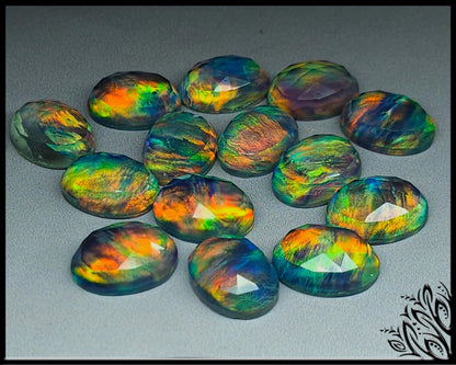 aurora opal doublet cabochon - oval - 20 mm