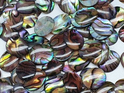 Thin abalone shell oval cabochon 12 mm