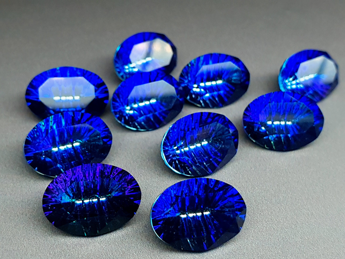 Glass crystal - Oval - 14 mm - Mystic blue