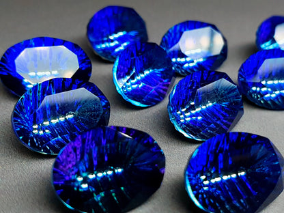 Glass crystal - Oval - 14 mm - Mystic blue